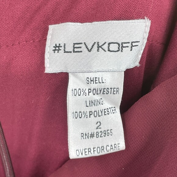 BILL LEVKOFF Jemma Chiffon V-Neck A-Line Princess Bridesmaid Maxi Dress Wine 2 - Picture 6 of 6